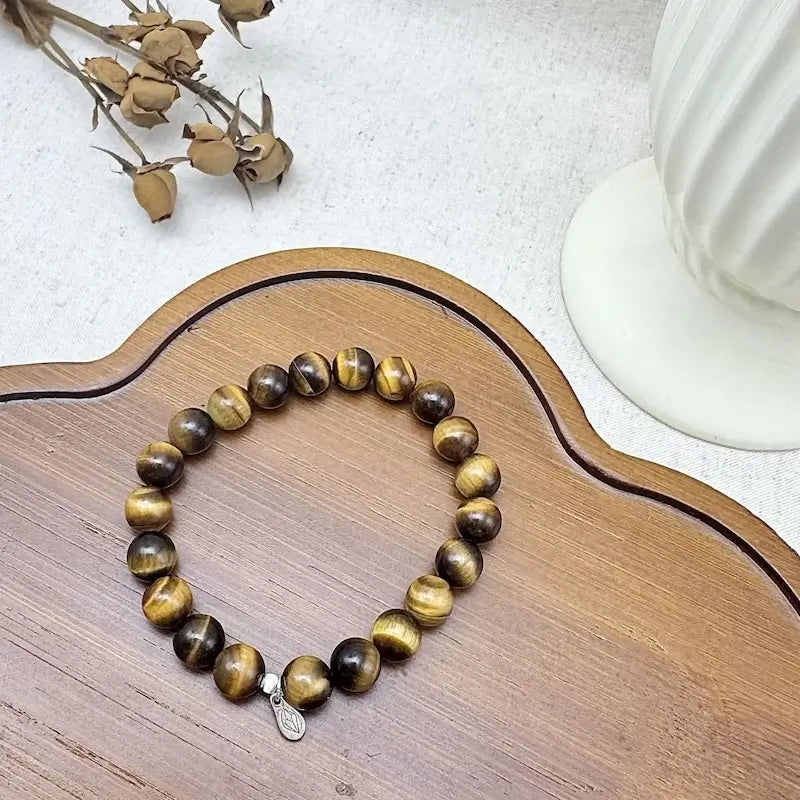 Real Tiger Eye Bracelet - Close-up｜Touch Vintage