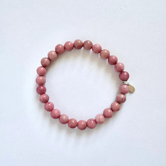 Rhodonite Bracelet 6mm - Front View｜Touch Vintage