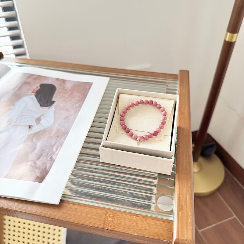 Rhodonite Crystal Bracelet 6mm - Gift Packaging | Touch Vintage
