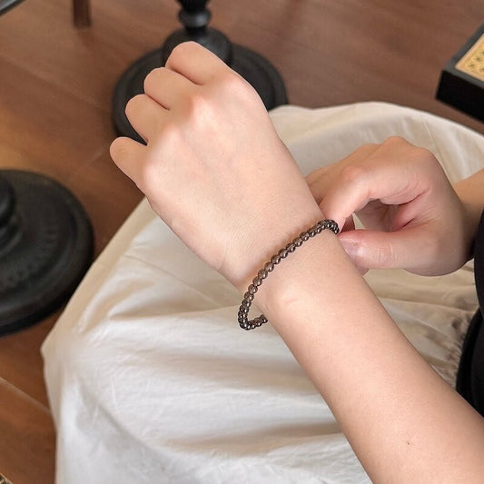 Smoky Quartz bBracelet - Worn On Wrist｜Touch Vintage