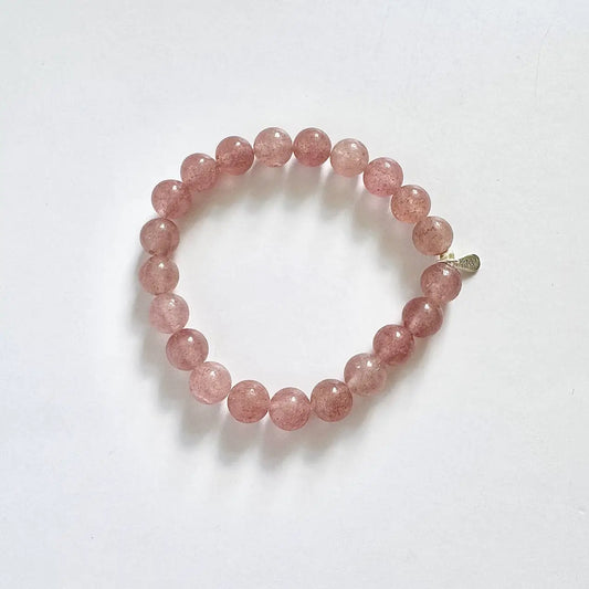 Strawberry Quartz Bracelet 8mm - Crystal Jewelry｜Touch Vintage