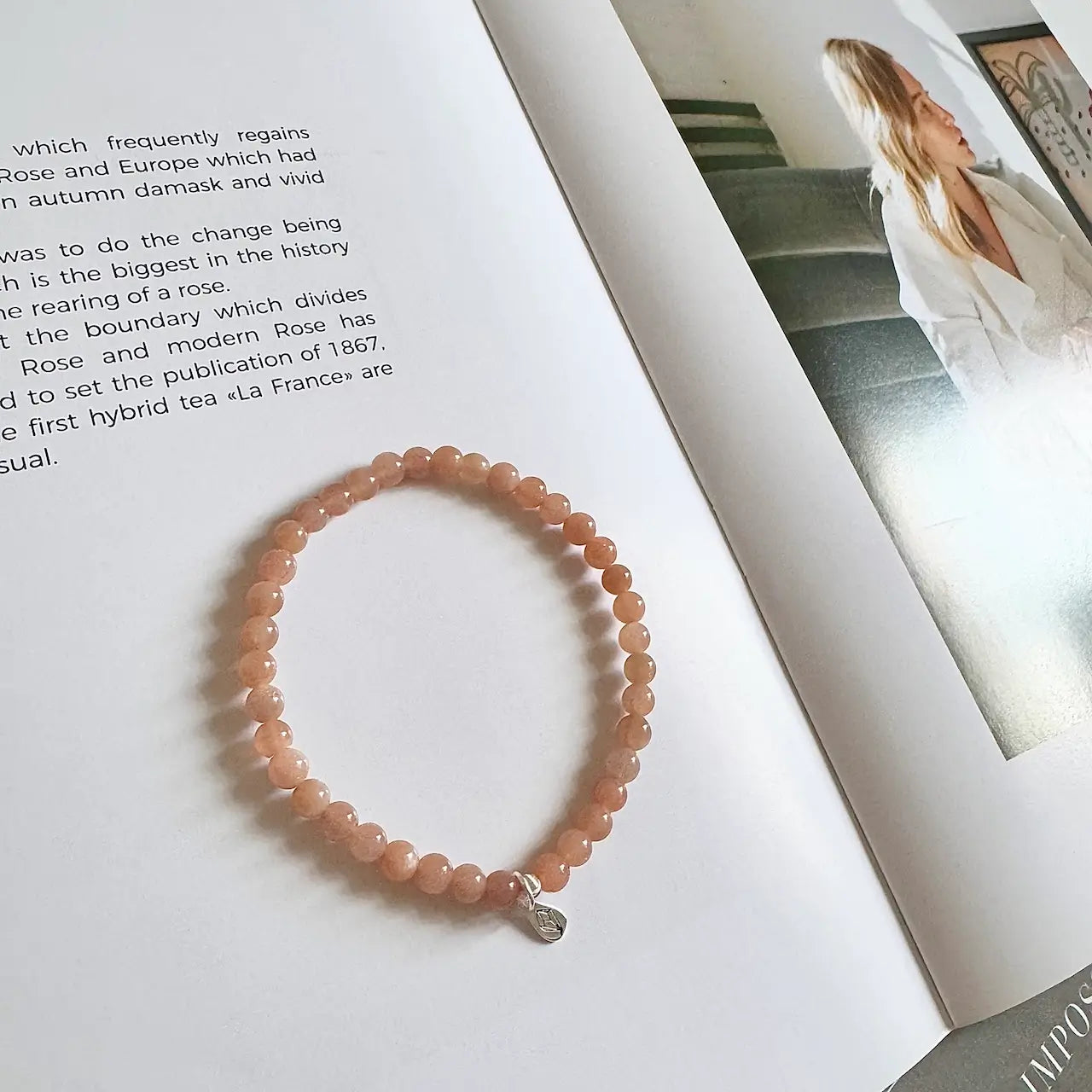 Sunstone Crystal Bracelet - Side View｜Touch Vintage
