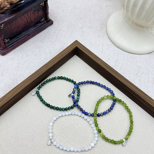 Taurus Bracelet Set with malachite, peridot,lapis lazuli,aquamarine
