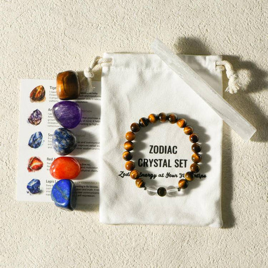 Taurus crystal bracelet&tumble stone