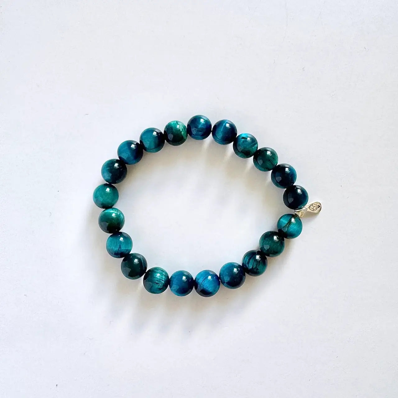 Tiger Eye Blue Bracelet 8mm - Front View｜Touch Vintage