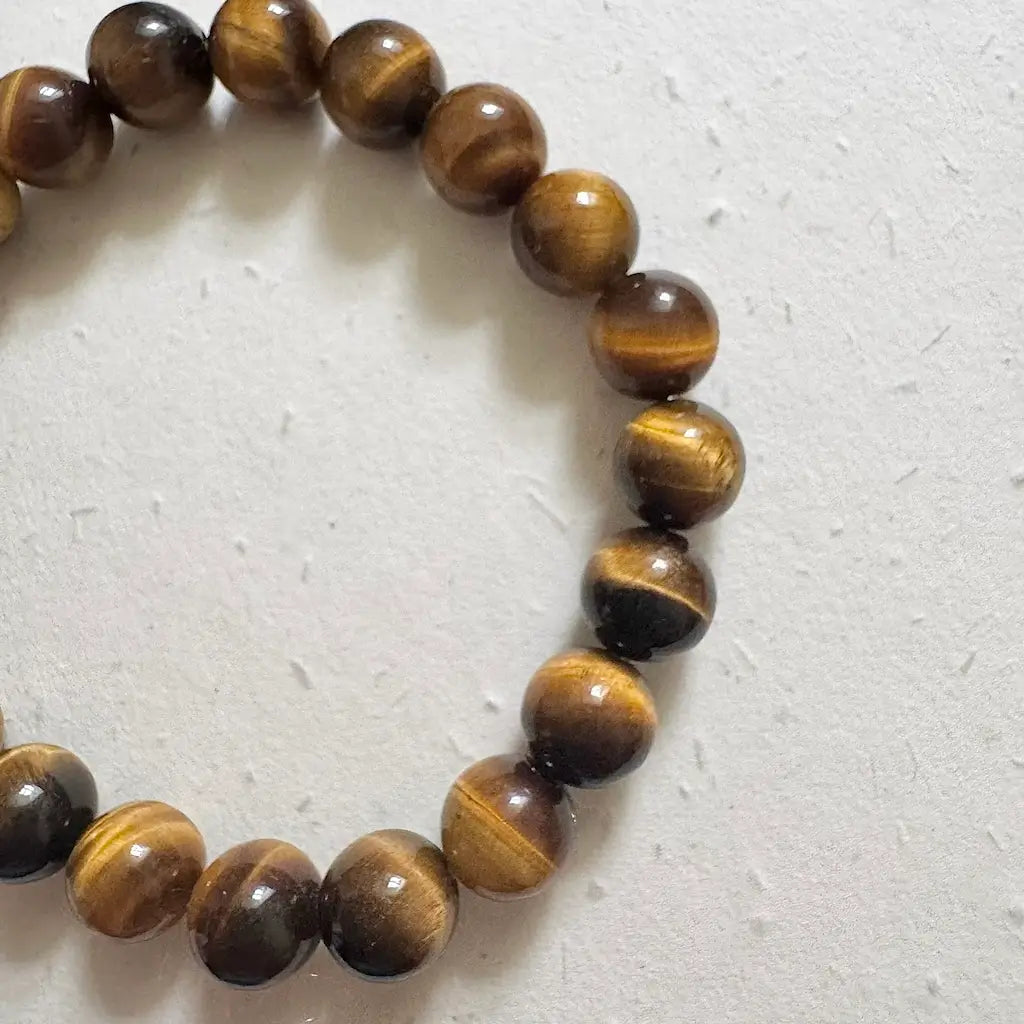 Tiger Eye Stone Bracelet 8mm - Detail｜Touch Vintage