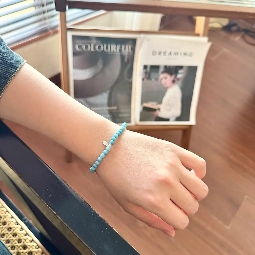 Touch Vintage Larimar Bracelet Worn On Wrist