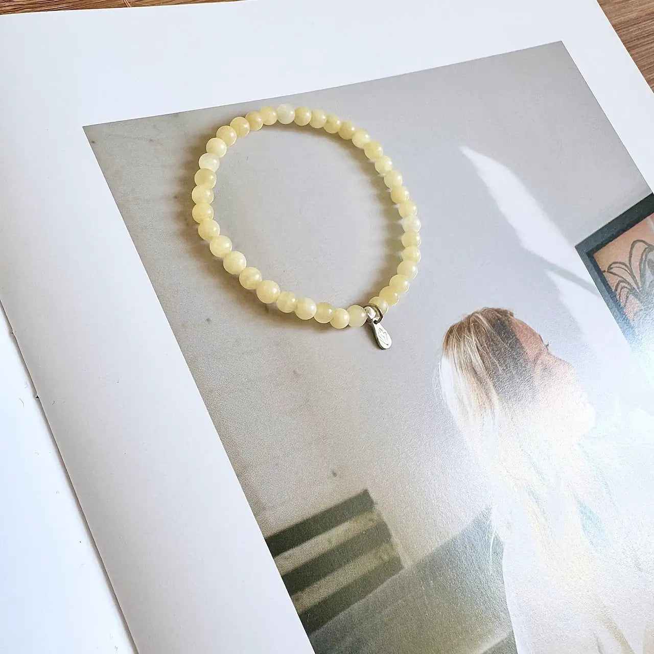Yellow Calcite Bracelet - Side View｜Touch Vintage