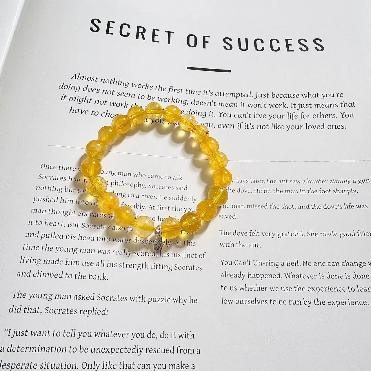 8mm citrine bracelet showing warm golden crystal beads