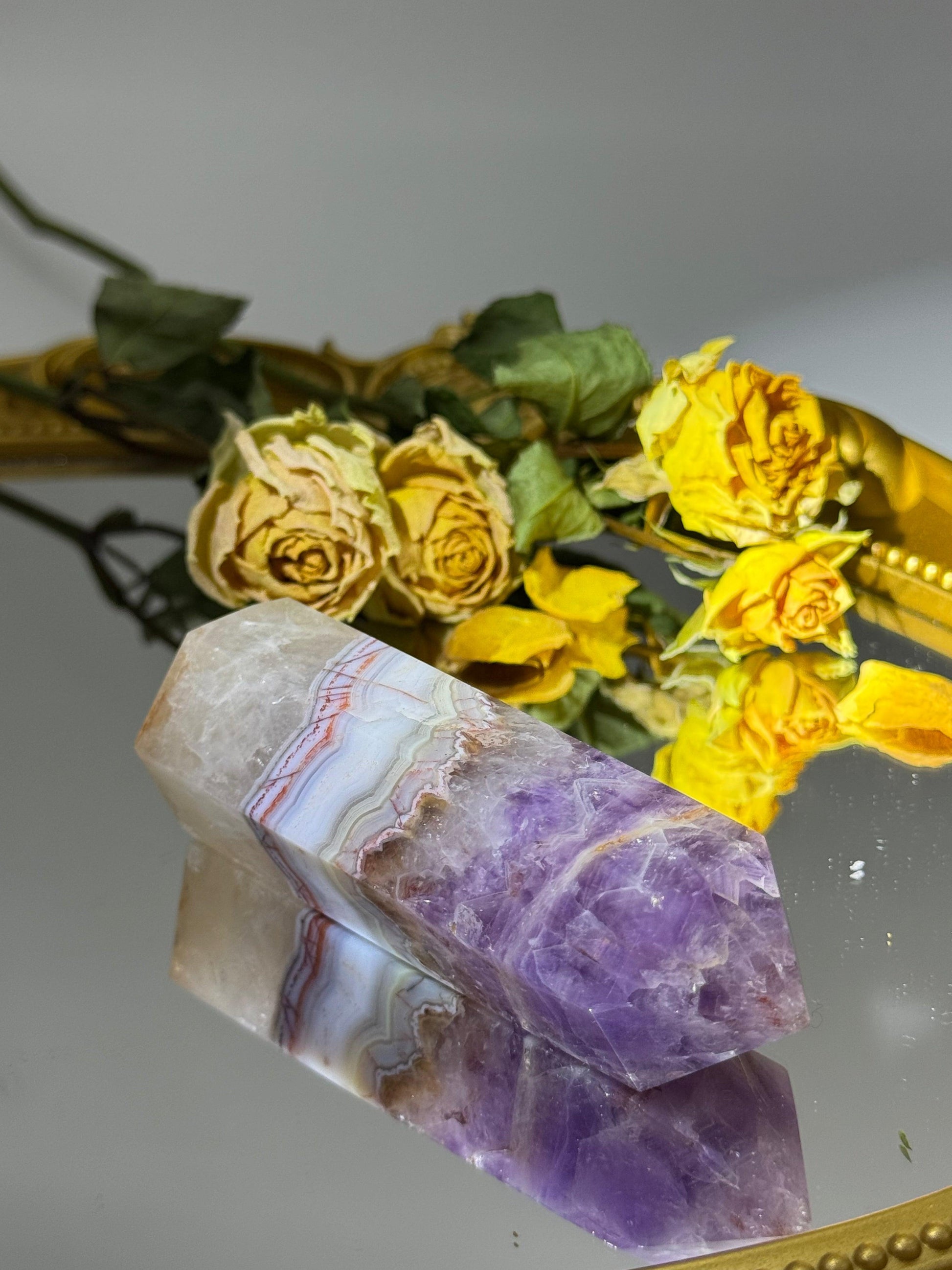 Amethyst Agate Pillar - Touch Vintage 