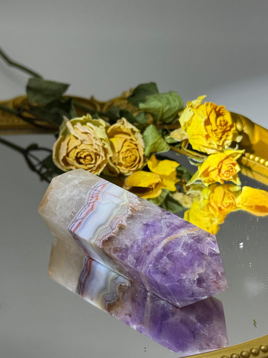 Amethyst Agate Pillar - Touch Vintage 