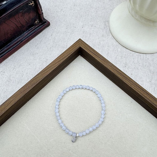 blue lace agate bracelet​ 4mm