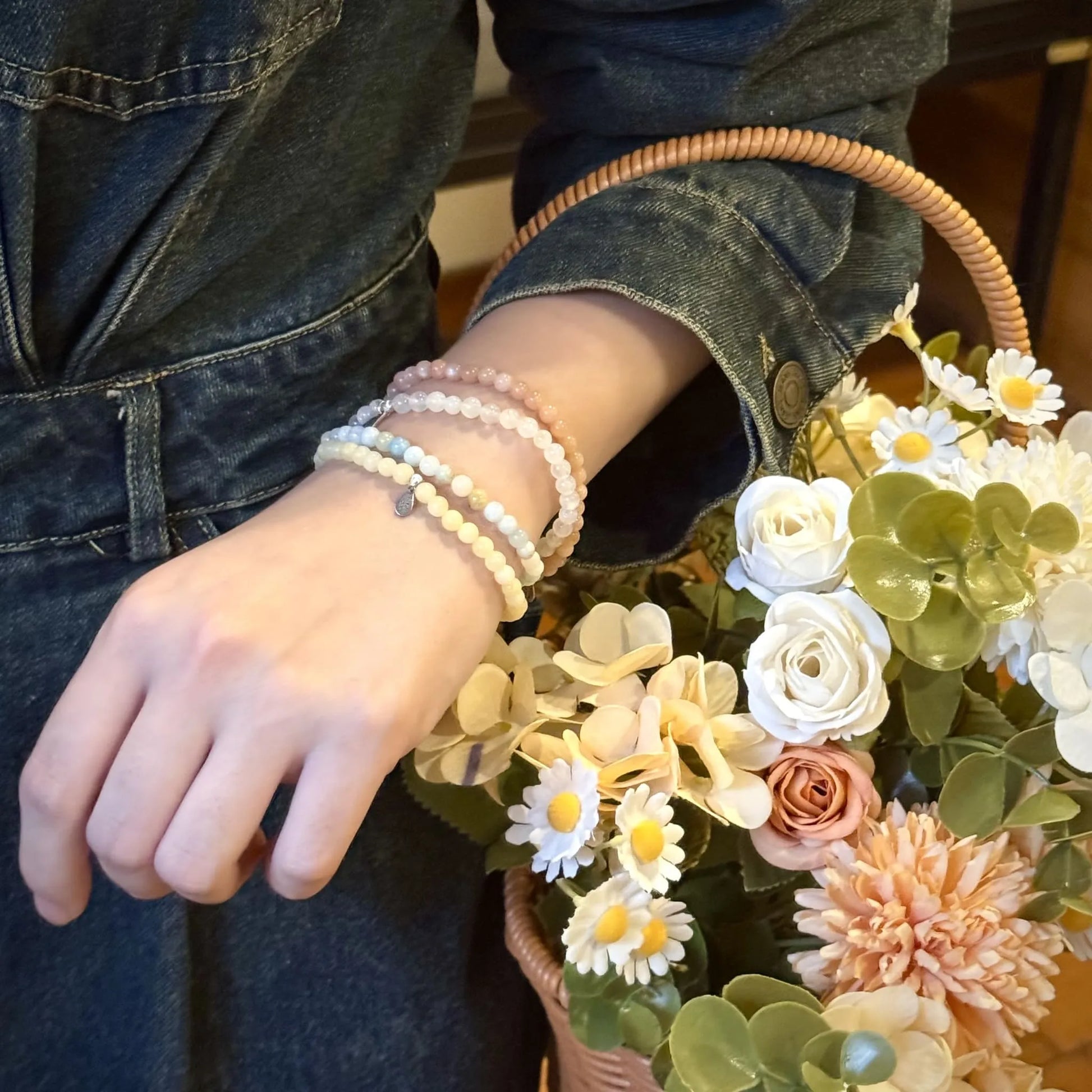 cancer zodiac bracelet set on the hand