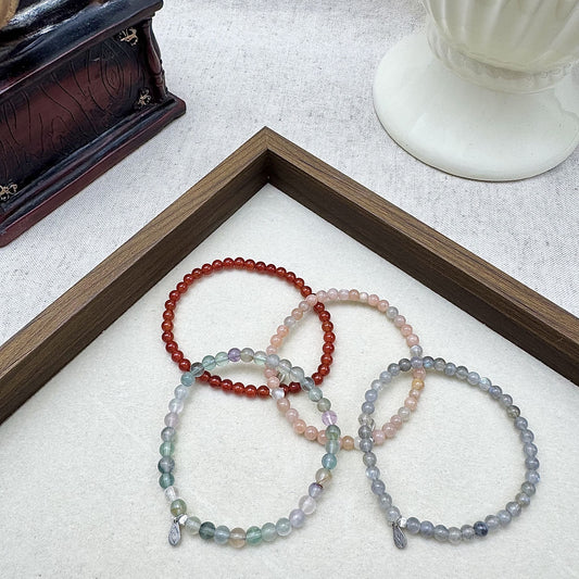 capricorn zodiac bracelet with carnelian,fluorite,rainbow moonstone,labradorite