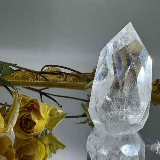 Polygonal Clear Crystal Tower - Touch Vintage