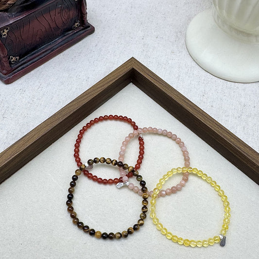 leo bracelet set with carnelian,sunstone,citrine,tiger eye