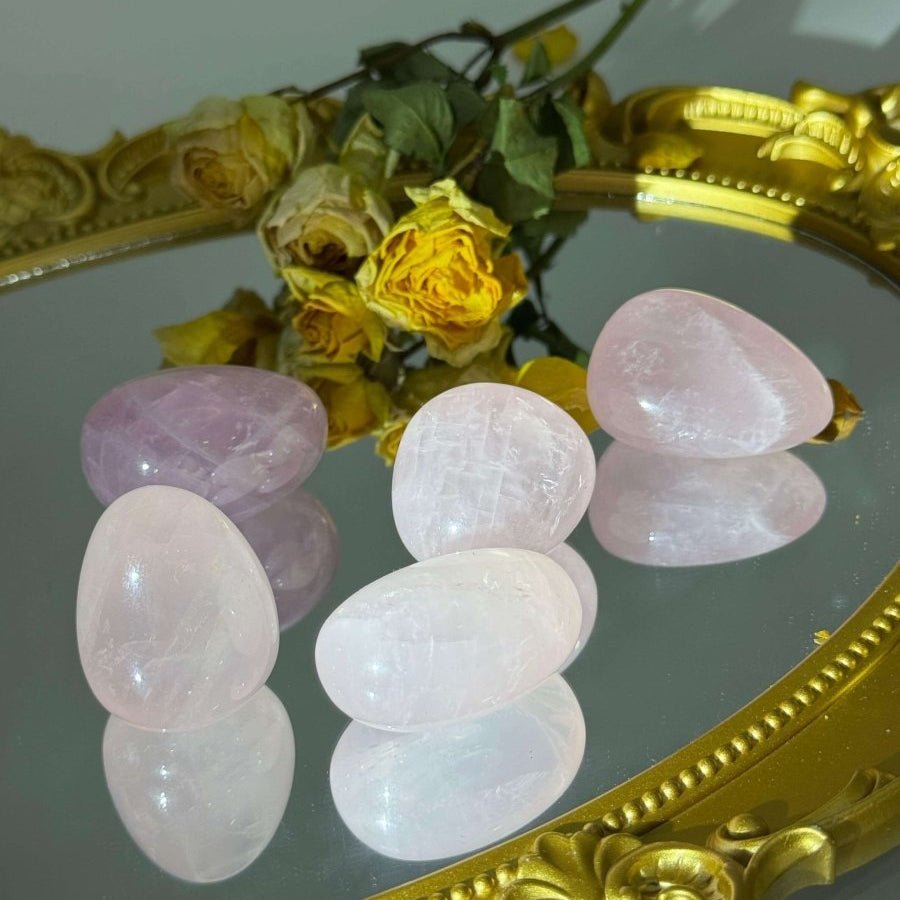 Rose Quartz Crystal Egg - Touch Vintage 