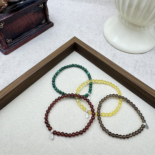 scorpio bracelet set with malachite,citrine,garnet,smoky quartz