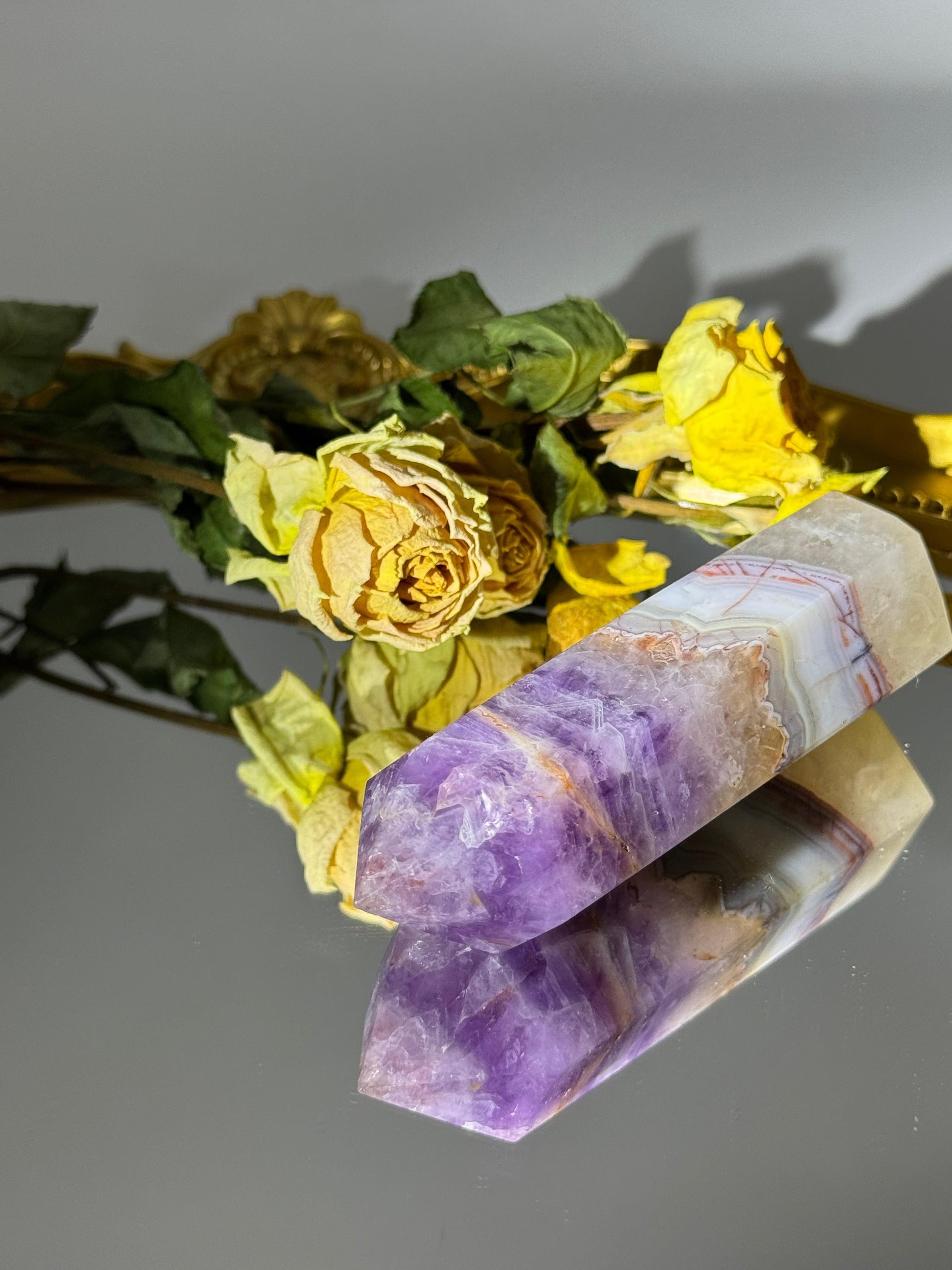 Amethyst Agate Pillar - Touch Vintage 